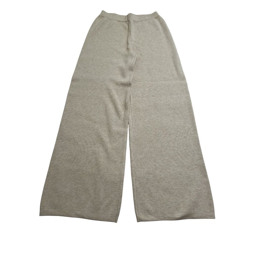 12 Storeez Wide Leg Knit Trousers in Beige